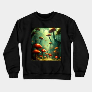 Red Mushroom Forest Crewneck Sweatshirt